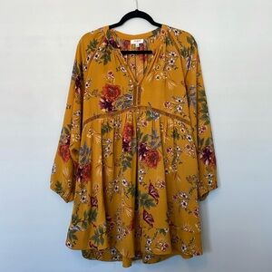 Mustard Floral Dress